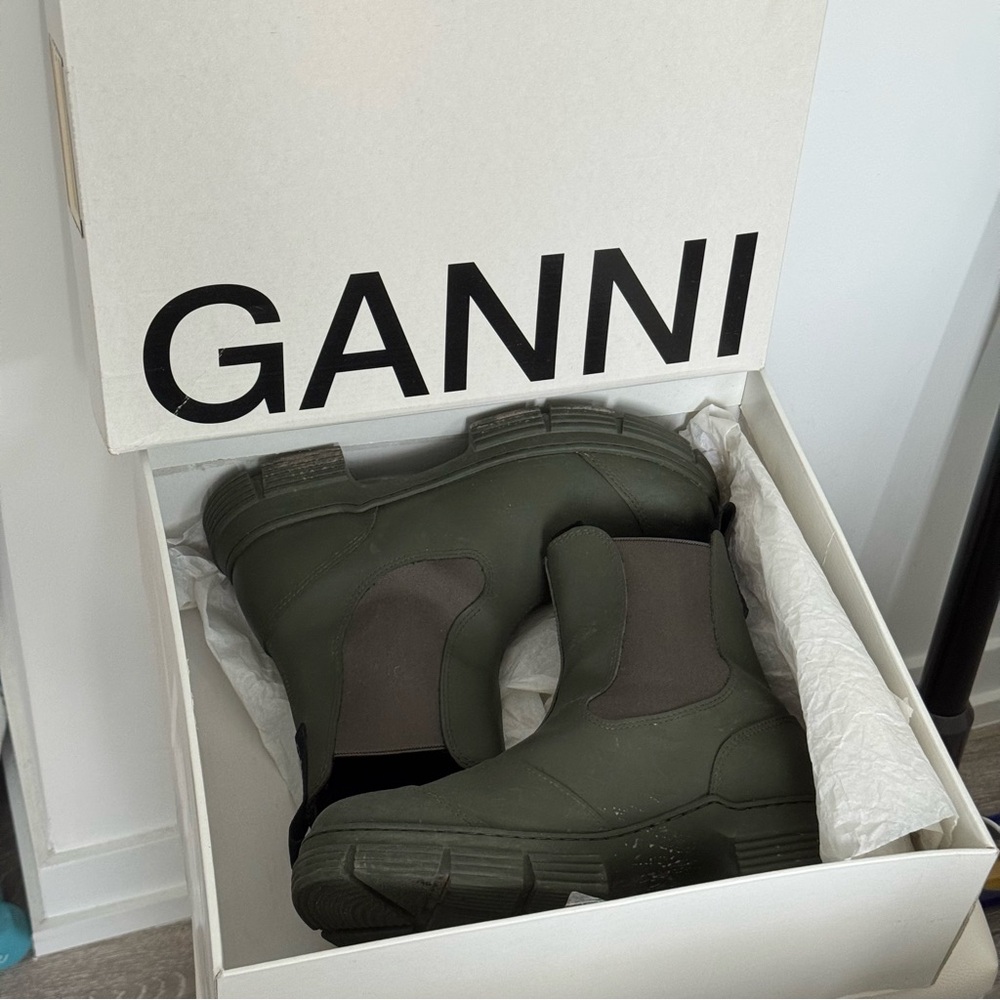 ganni ankle rubber boots